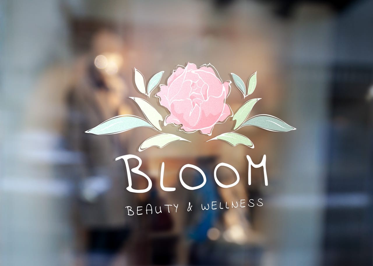 project bloom logo on glass store