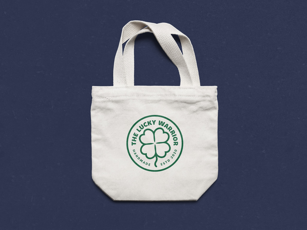 project the lucky warrior logo on tote
